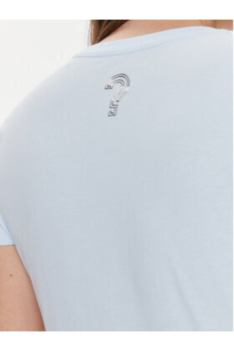 Guess Γαλάζιο Ελαστικό t-shirt με λογότυπο μπροστά