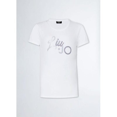 Liu Jo  T-Shirt με λογότυπο και πολύτιμους λίθους