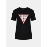 Guess T-shirt με τριγωνικό λογότυπο Μαύρο