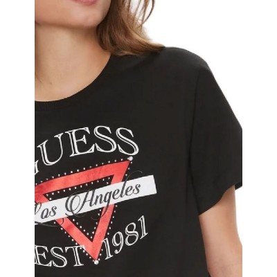 GuessTriangle Γυναικείο T-shirt Μαύρο
