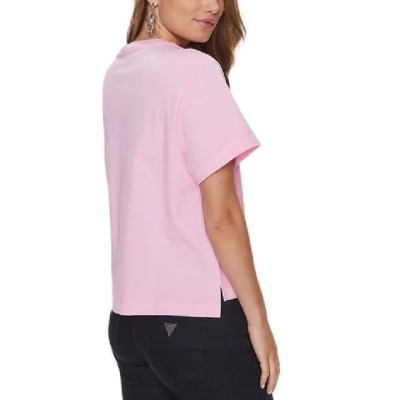 GuessTriangle Γυναικείο T-shirt Ροζ