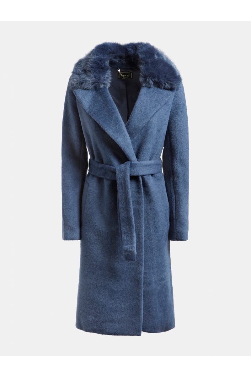 Wool blend belted coat