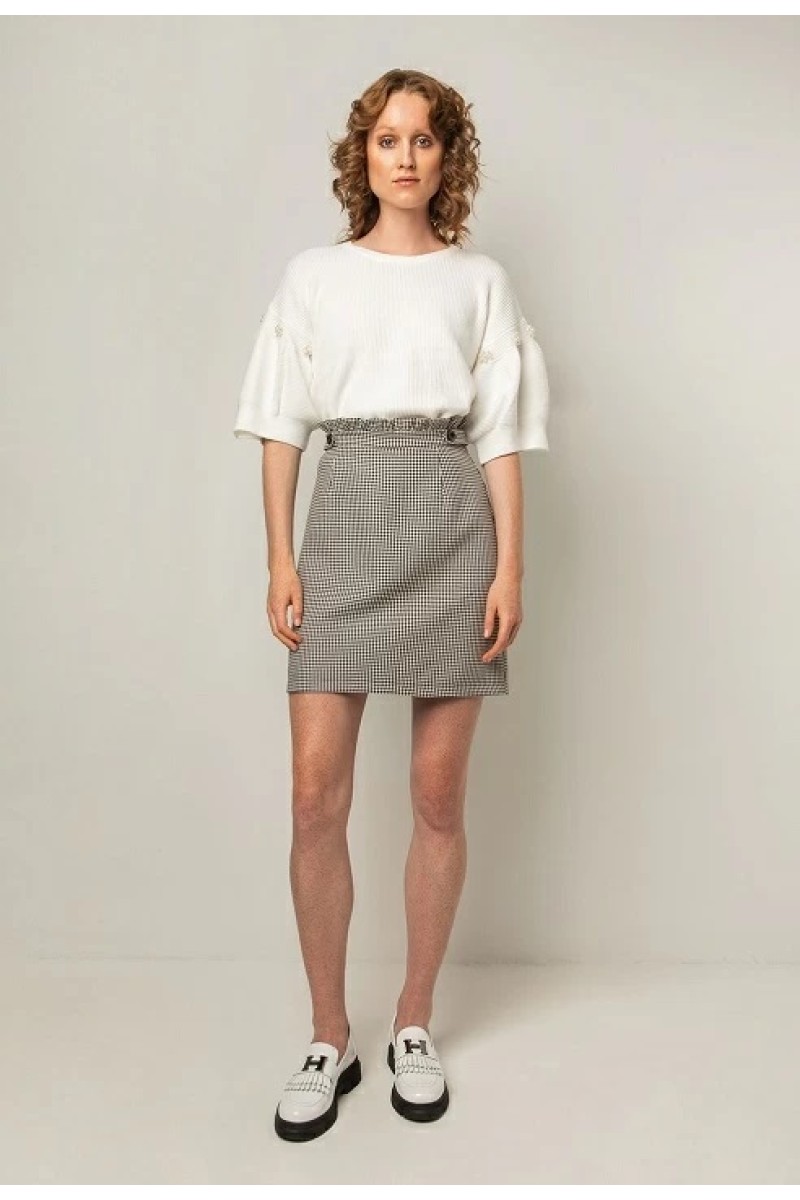 Check skirt with ruffles