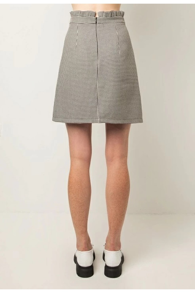 Check skirt with ruffles